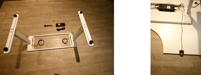 Sähköpöydän kaapelien liittäminen pistokkeisiin